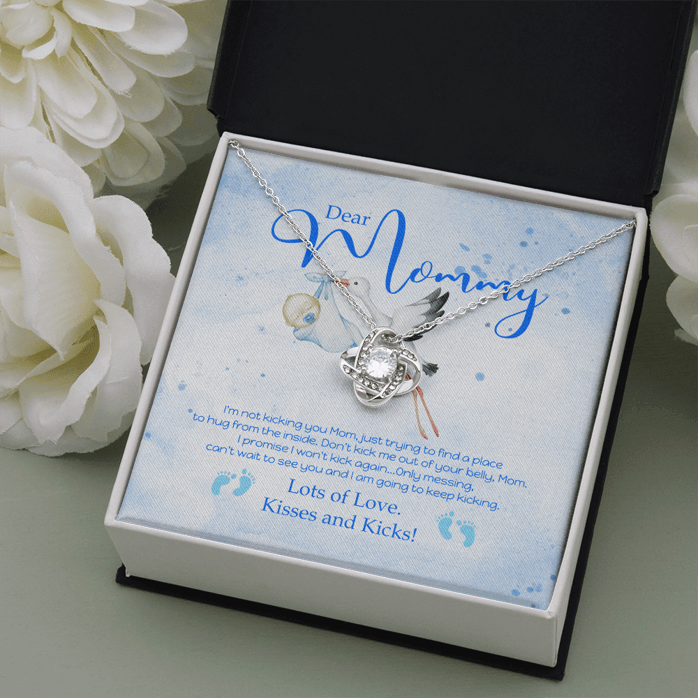 Dear Mommy Kisses And Kicks Love Knot Necklace Gift For Mom Toptrendygear