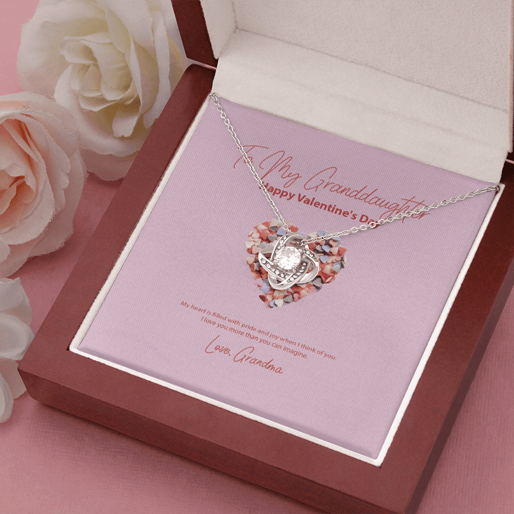 To My Granddaughter From Grandma Valentine's Day Love Knot Necklace
