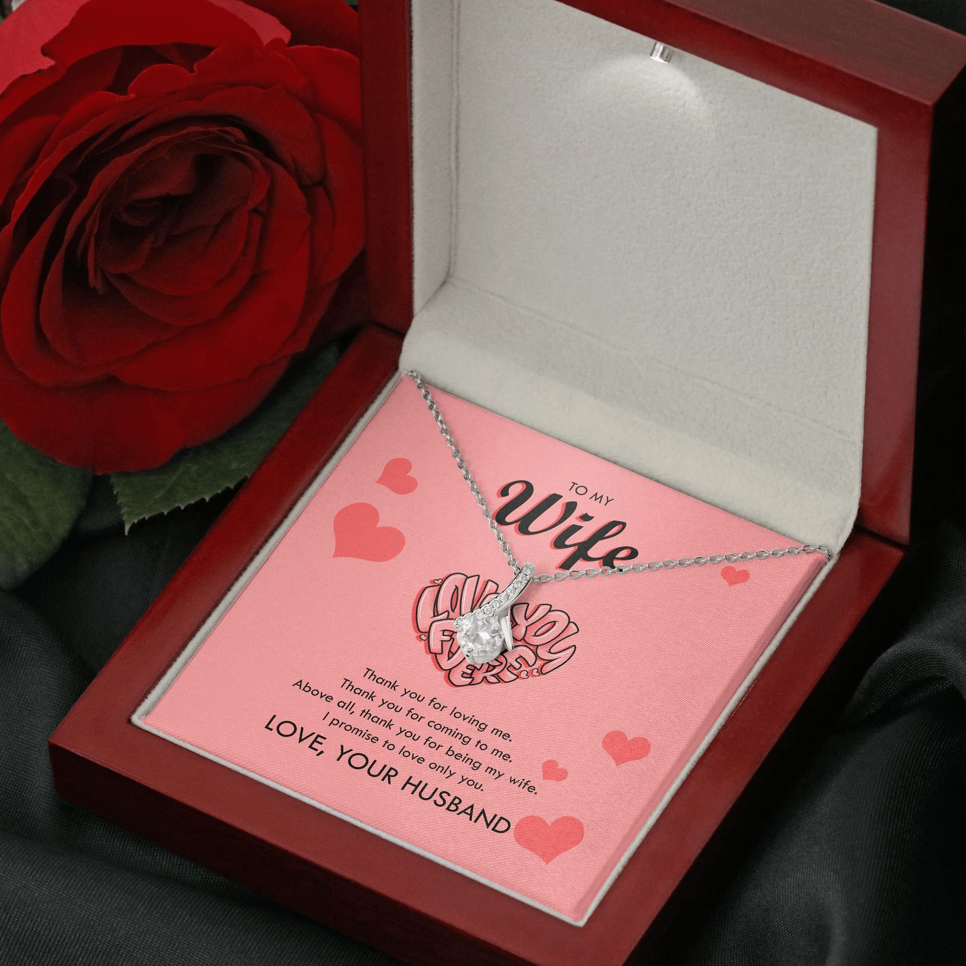To My Wife Thank You For Loving Me Alluring Beauty Necklace