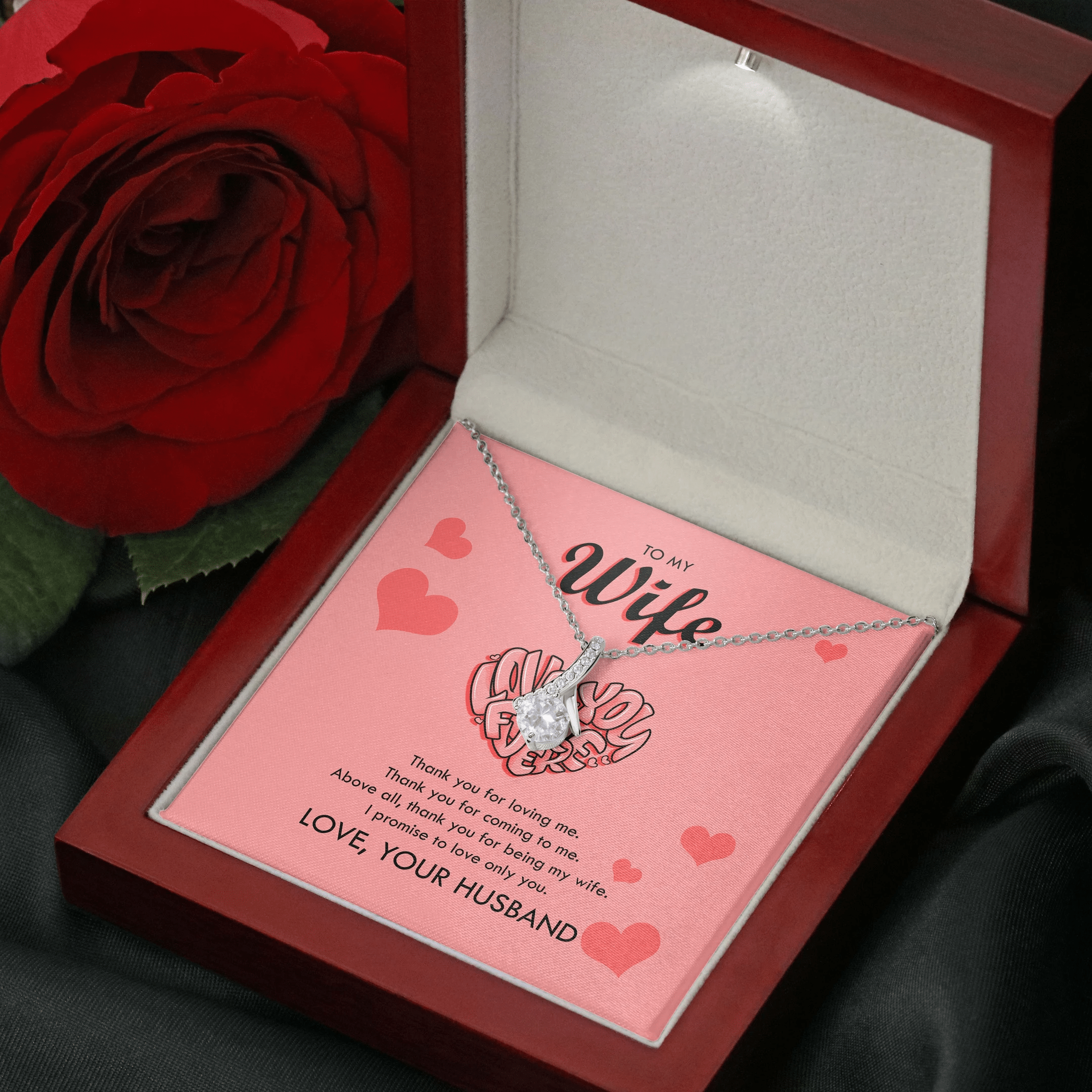 To My Wife Thank You For Loving Me Alluring Beauty Necklace
