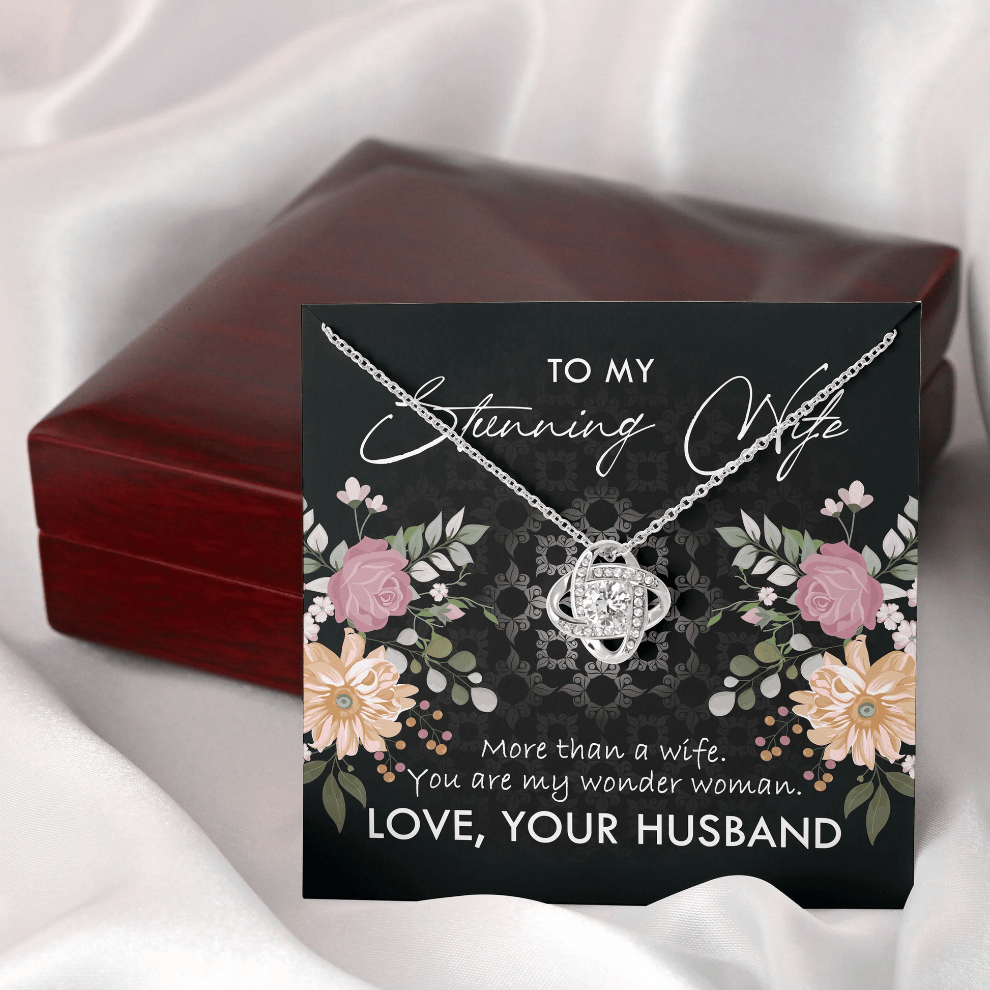 To My Stunning Wife You Are My Wonder Woman Love Knot Necklace