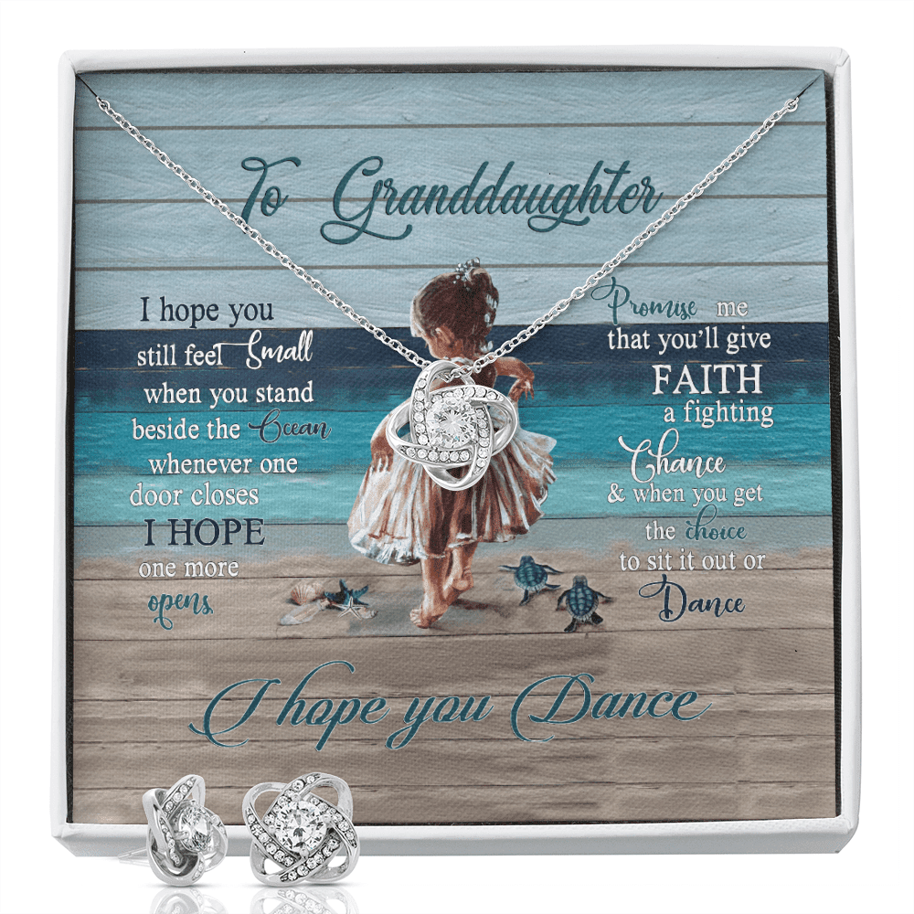 Granddaughter Necklace I Hope You Dance Gift For Granddaughter Love Knot With Free Earrings