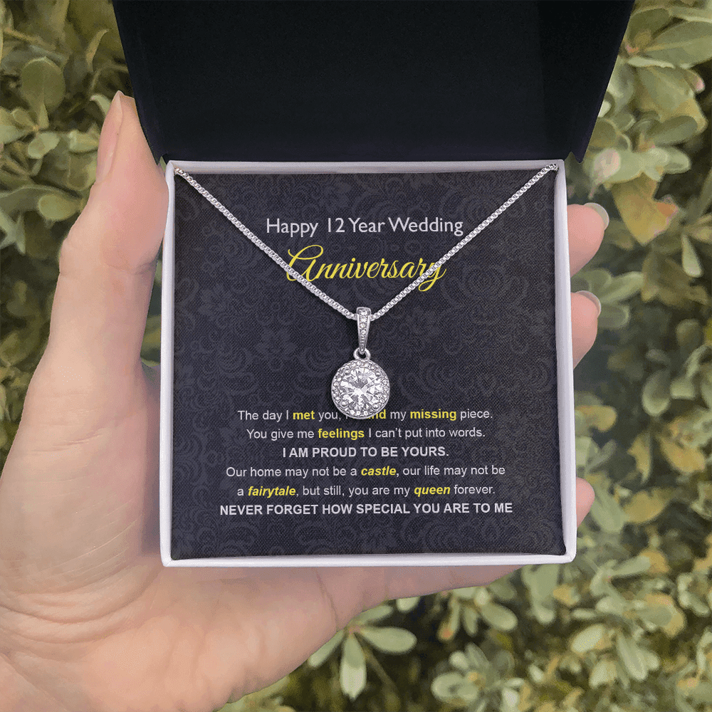 Wife Necklace, 12th Wedding Anniversary Necklace Gift Ideas For Wife Eternal Hope Necklace