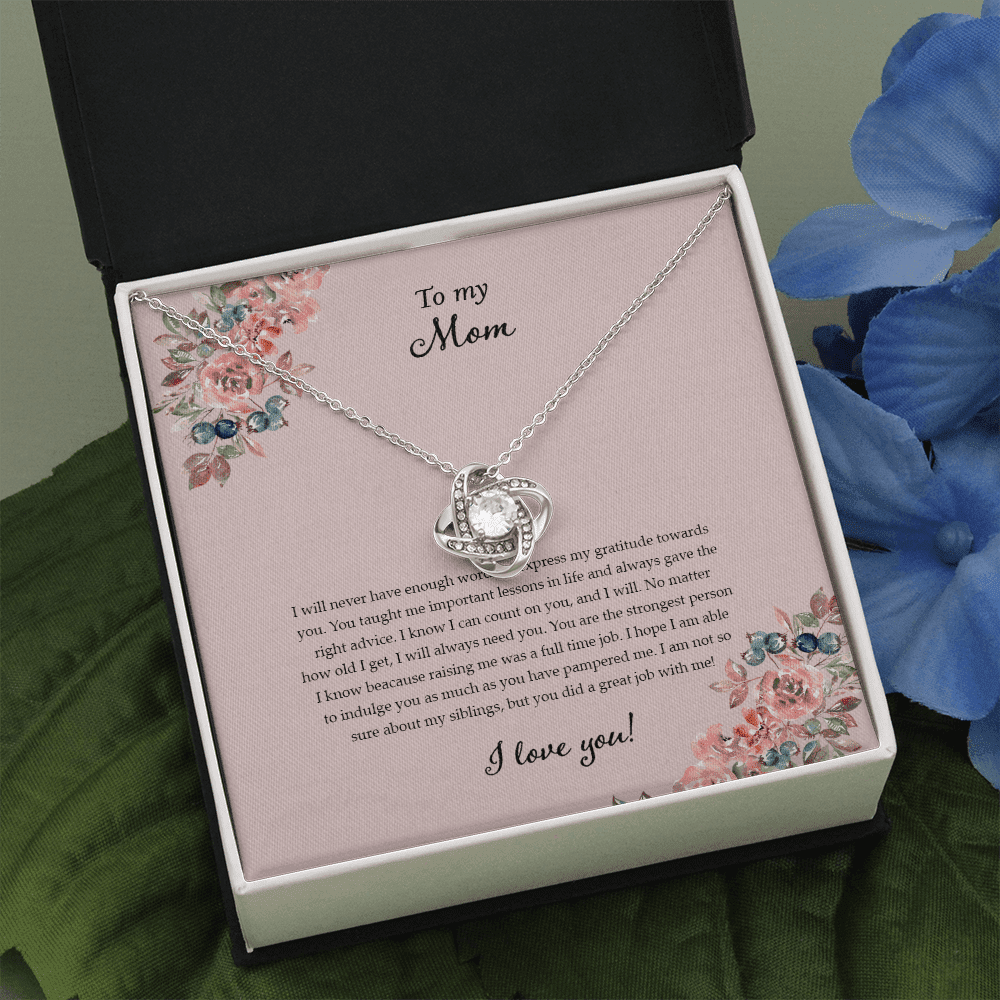 Gift For Mom My Endless Love For You Love Knot Necklace