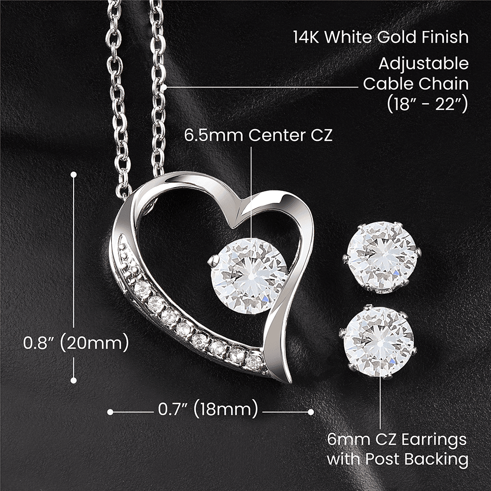 To My Granddaughter From Grandma Hold This Close Forever Love Necklace With Free Cubic Zirconia Earrings Unique Gifts For Christmas