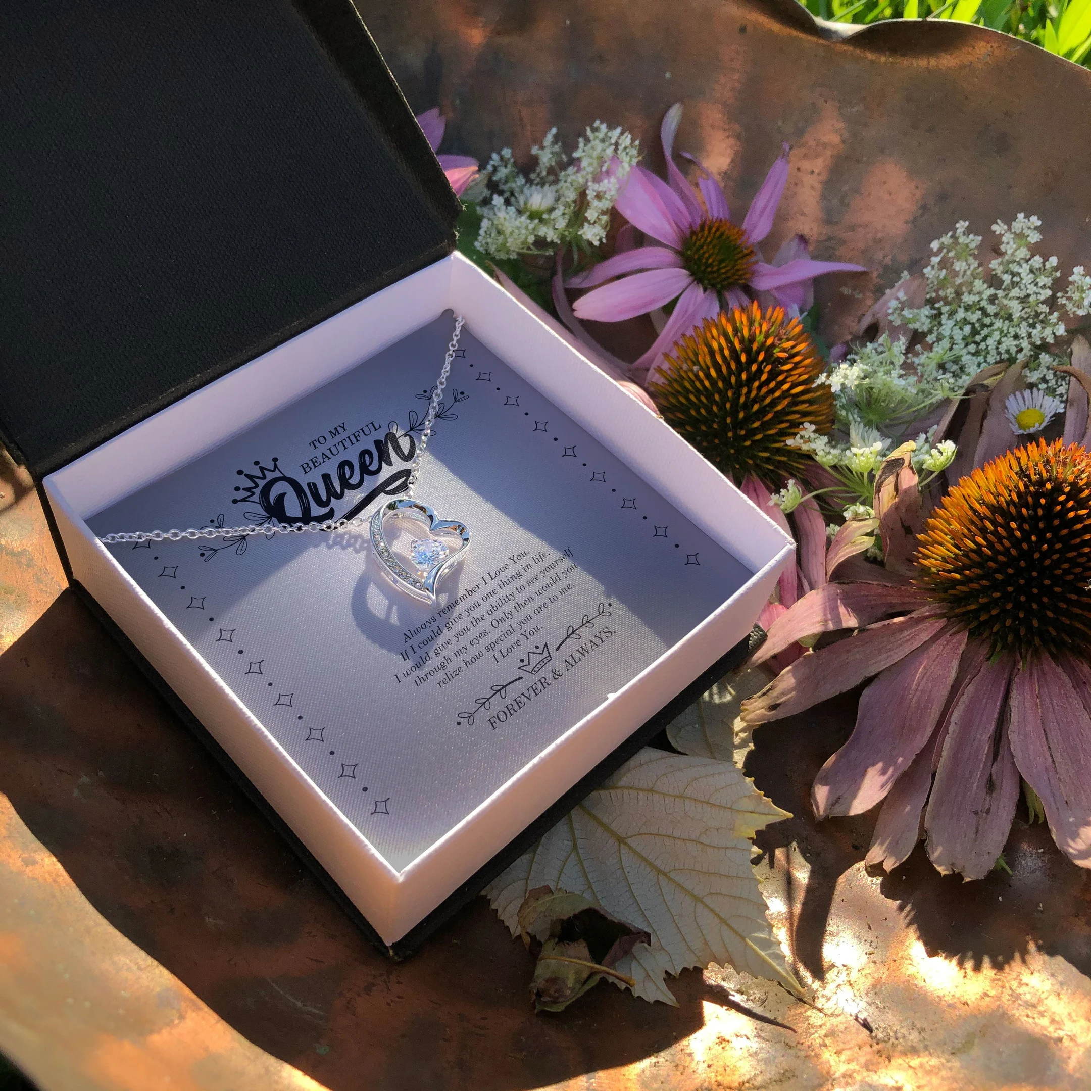 To My Beautiful Queen Always Remember I Love You Forever Love Necklace