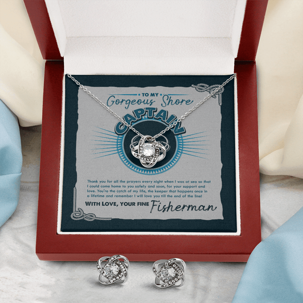 From Fisherman I Will Love You Till The End Of The Line Love Knot With Free Earrings