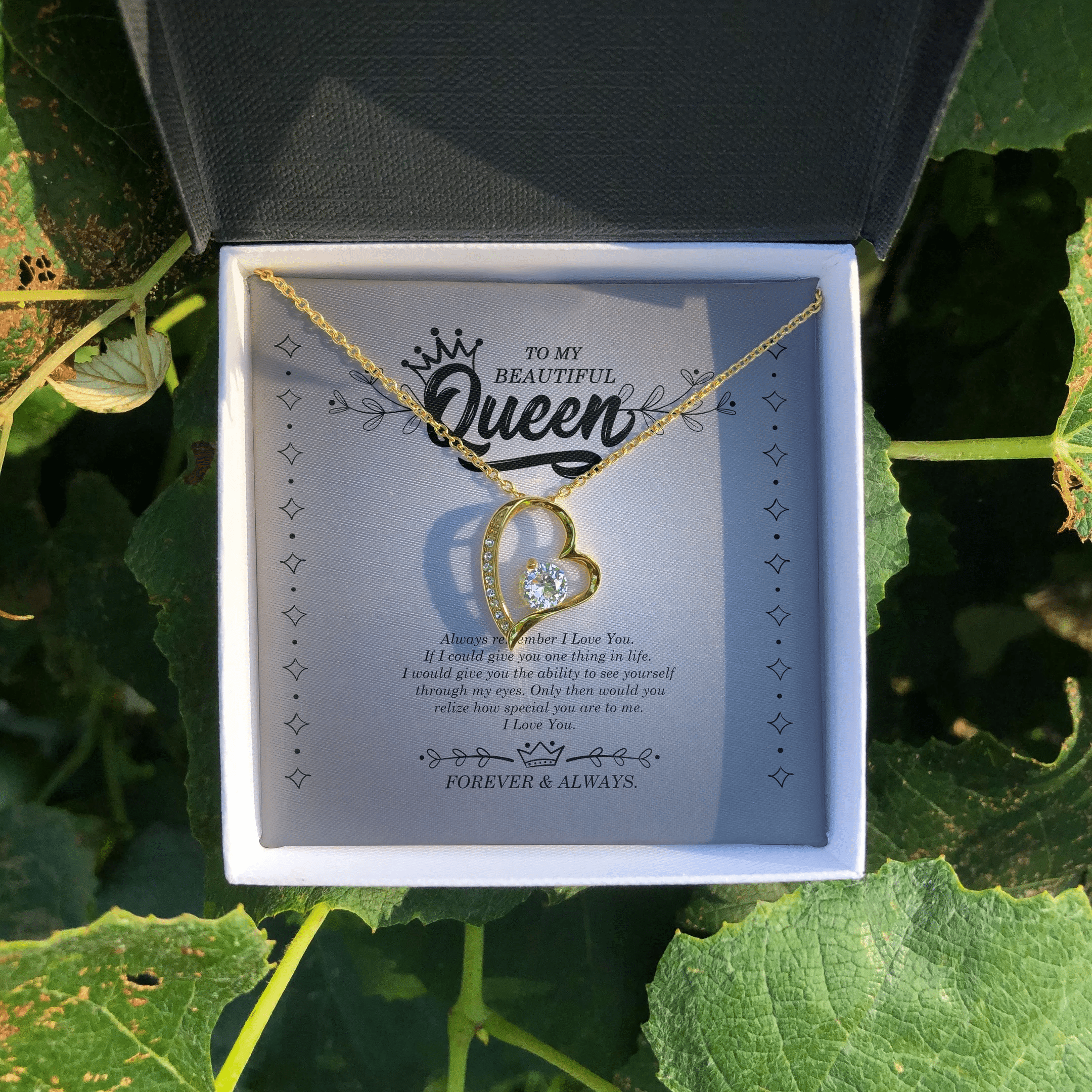 To My Beautiful Queen Always Remember I Love You Forever Love Necklace