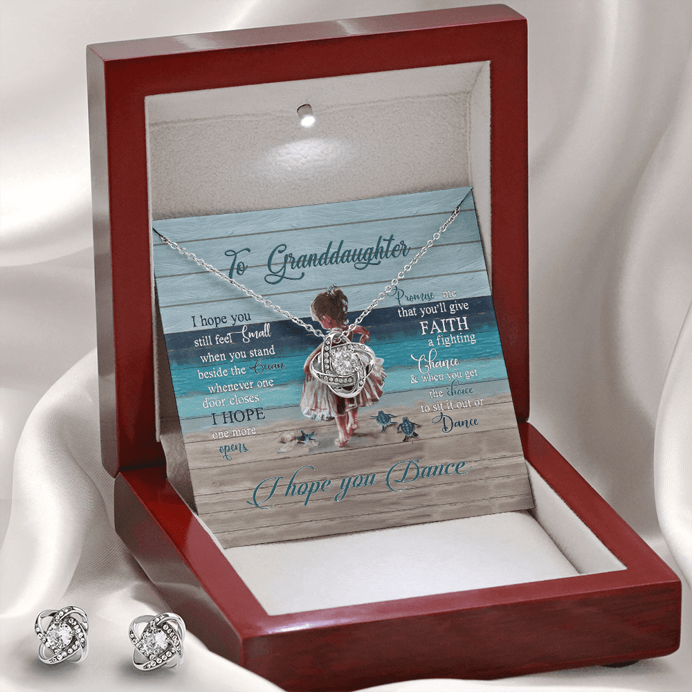 Granddaughter Necklace I Hope You Dance Gift For Granddaughter Love Knot With Free Earrings