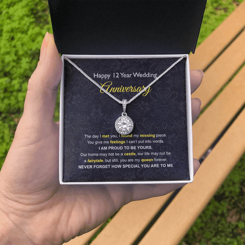 Wife Necklace, 12th Wedding Anniversary Necklace Gift Ideas For Wife Eternal Hope Necklace