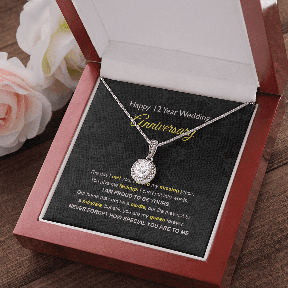 Wife Necklace, 12th Wedding Anniversary Necklace Gift Ideas For Wife Eternal Hope Necklace