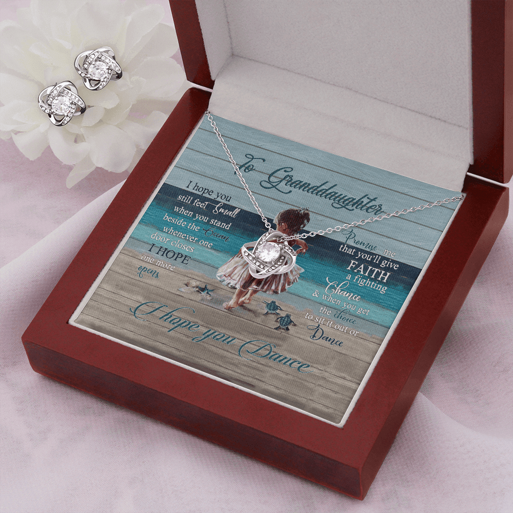 Granddaughter Necklace I Hope You Dance Gift For Granddaughter Love Knot With Free Earrings