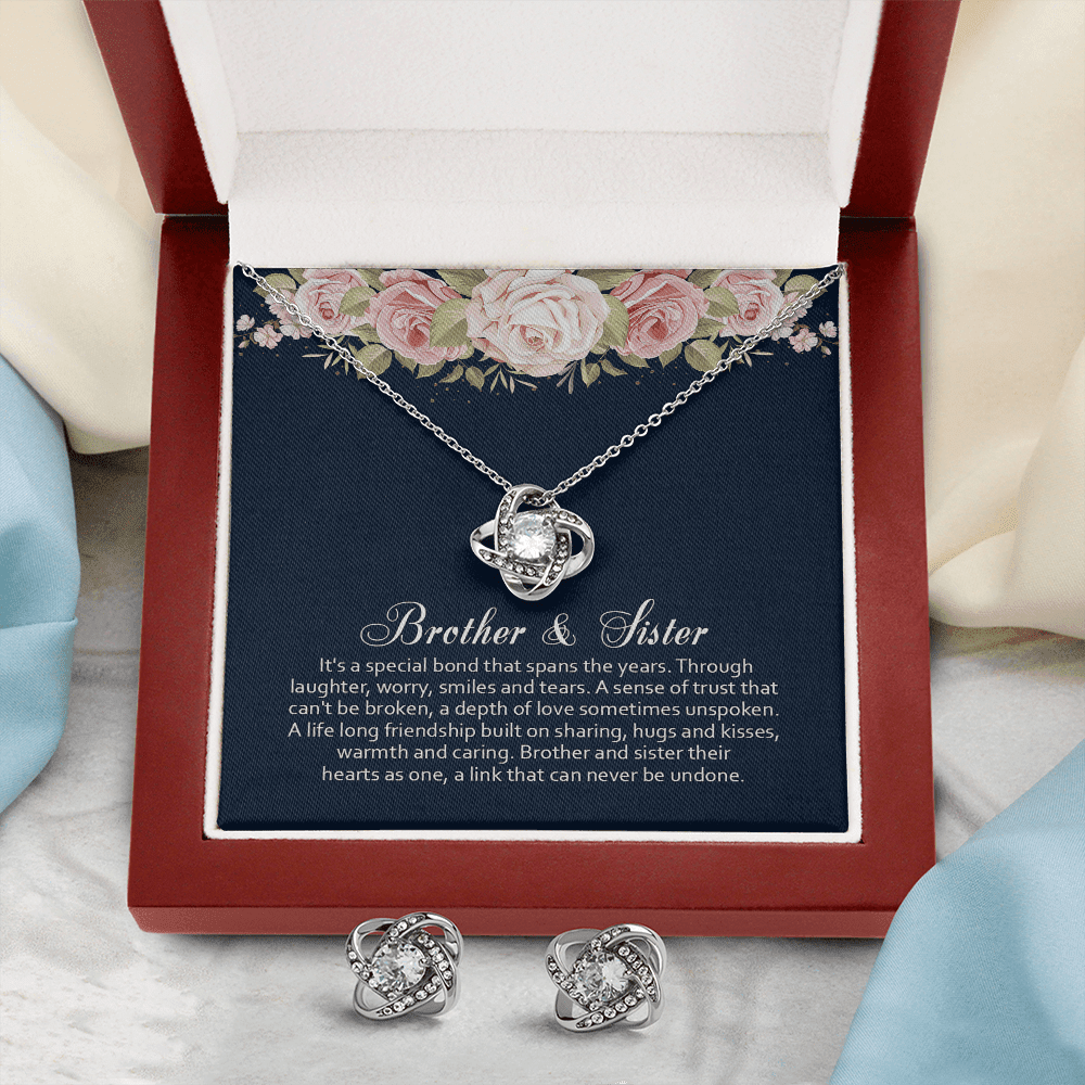 Brother Gift For Sister It's A Special Bond Love Knot With Free Earrings