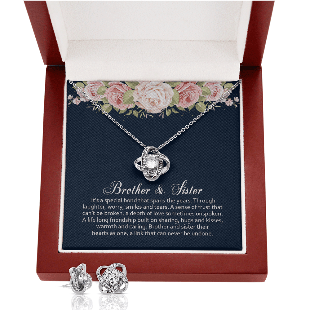 Brother Gift For Sister It's A Special Bond Love Knot With Free Earrings