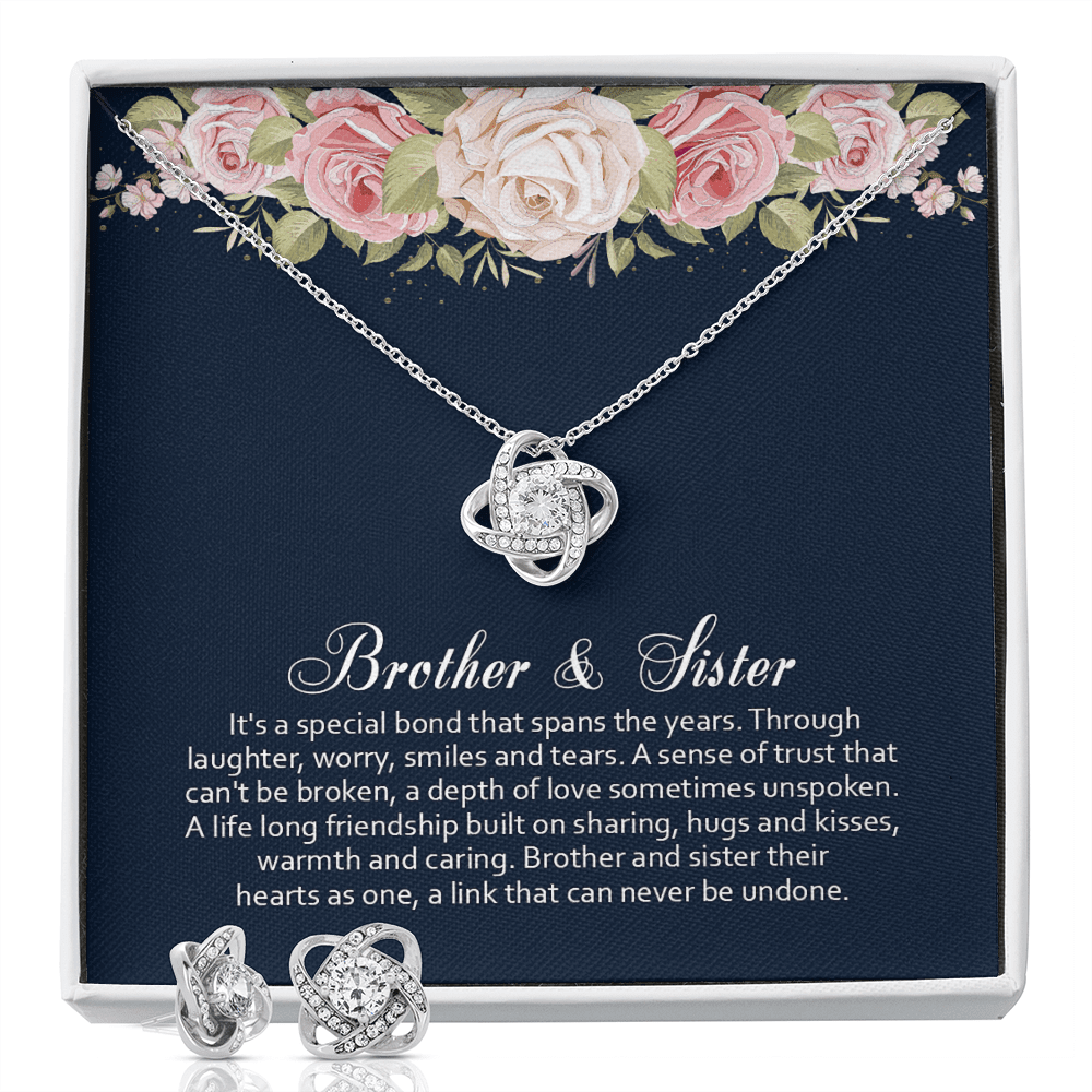 Brother Gift For Sister It's A Special Bond Love Knot With Free Earrings