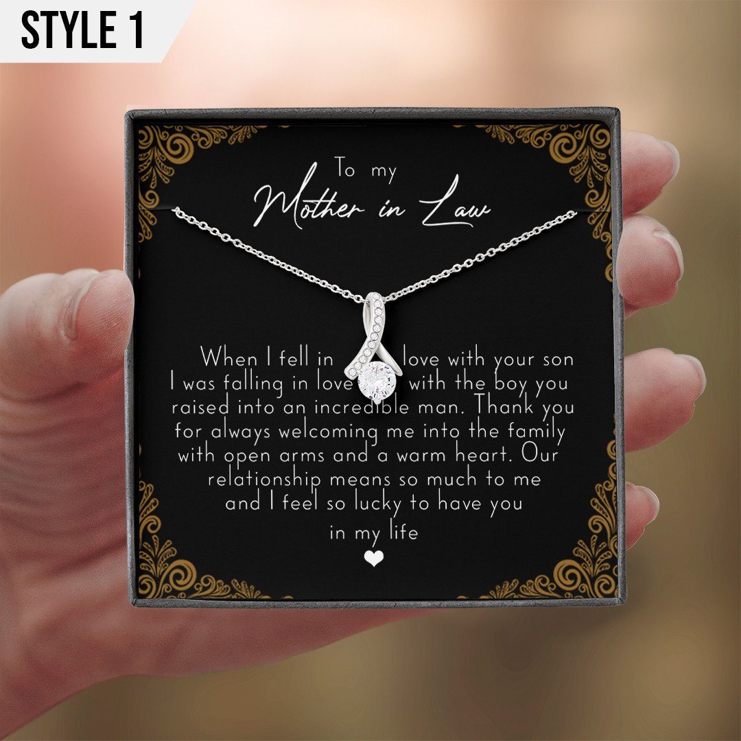 To My Mother In Law Alluring Beauty Necklace When I Fell In Love With Your Son Personalized Gift For Mother In Law