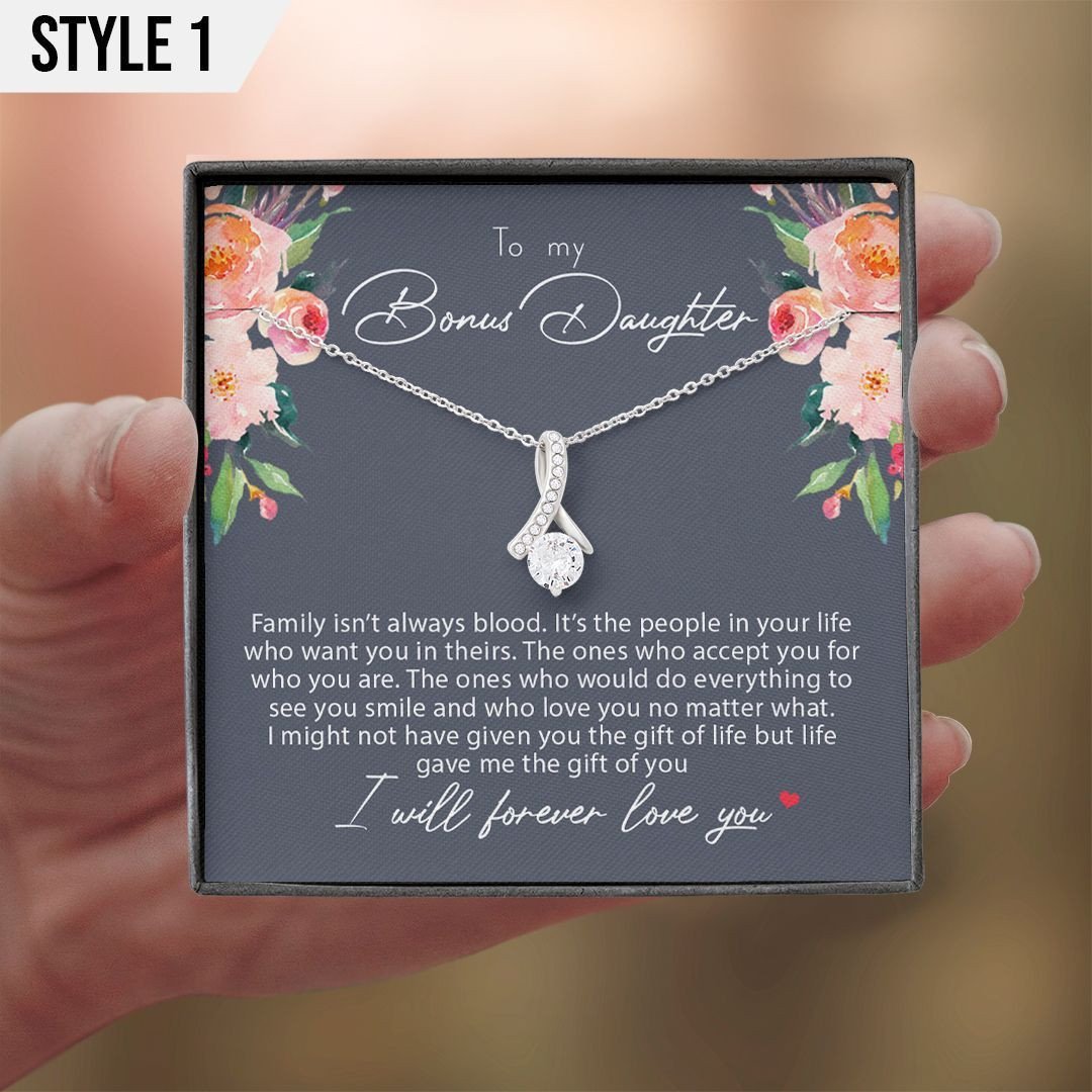 To My Daughter In Law Alluring Beauty Necklace Family Isn't Always Blood Personalized Gift For Daughter In Law