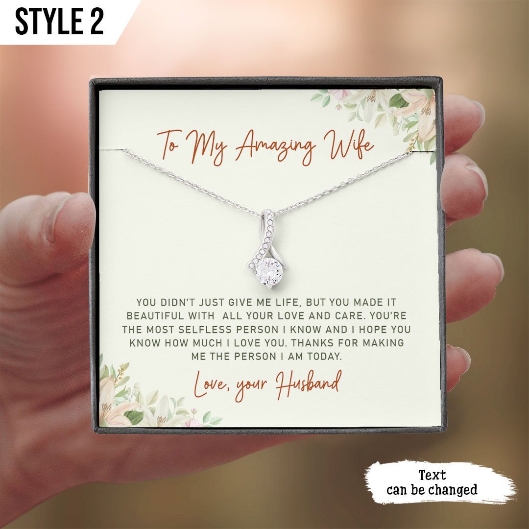 To My Wife Alluring Beauty Necklace You Didn't Just Give Me Life Personalized Gift For Wife