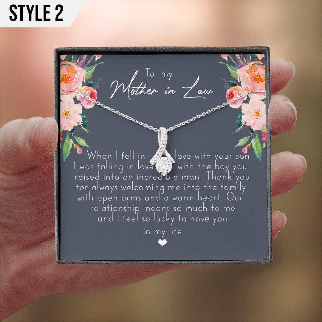 To My Mother In Law Alluring Beauty Necklace When I Fell In Love With Your Son Personalized Gift For Mother In Law