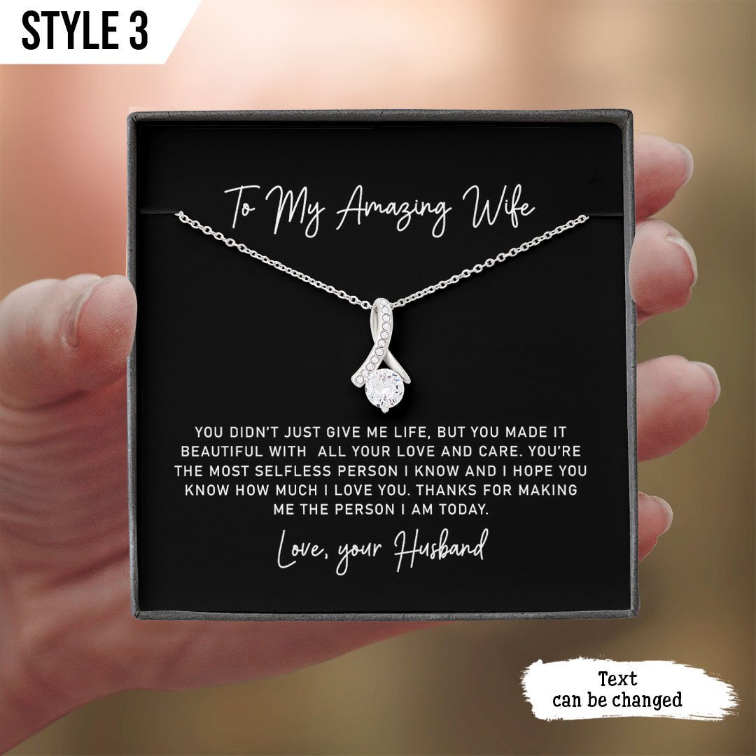 To My Wife Alluring Beauty Necklace You Didn't Just Give Me Life Personalized Gift For Wife
