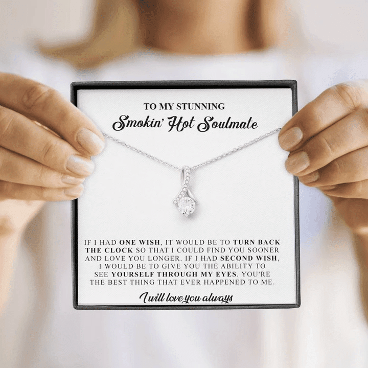 To My Wife Alluring Beauty Necklace To My Stunning Smokin Hot Soulmate Personalized Gift For Wife