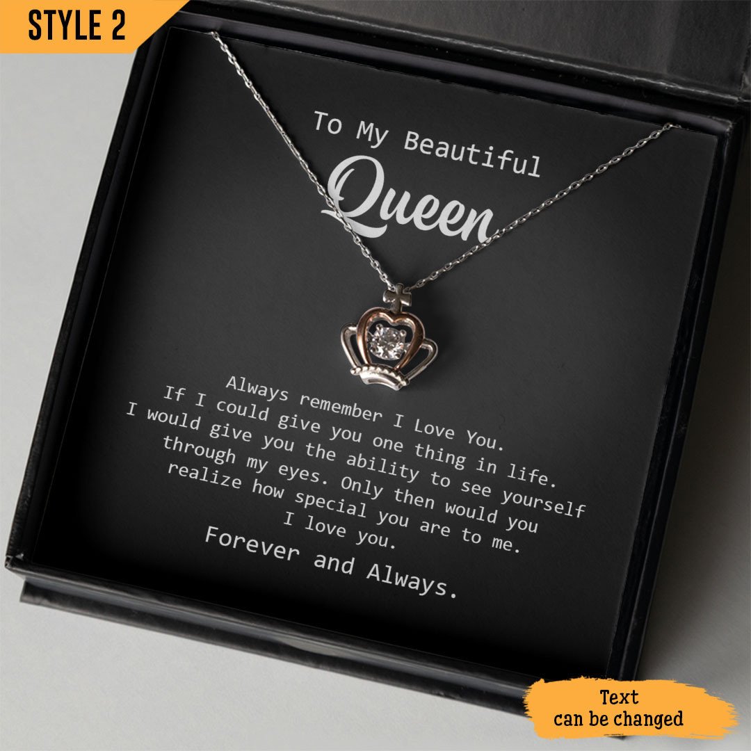 To My Wife Crown Pendant Dancing Necklace If I Could Give You One Thing In Life Personalized Gift For Wife