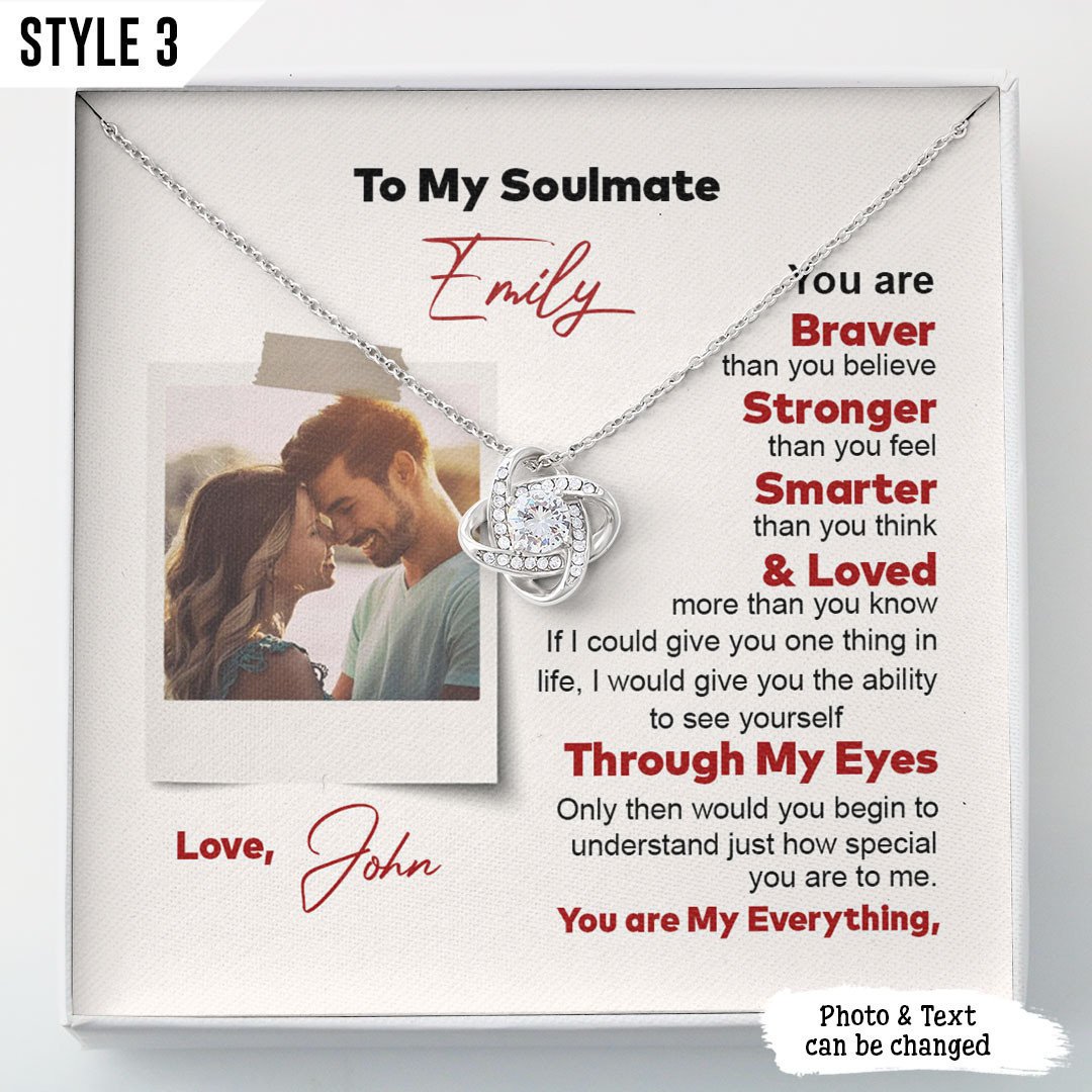 To My Wife Love Knot Necklace To My Soulmate You Are Brave Than You Believe Personalized Gift For Wife