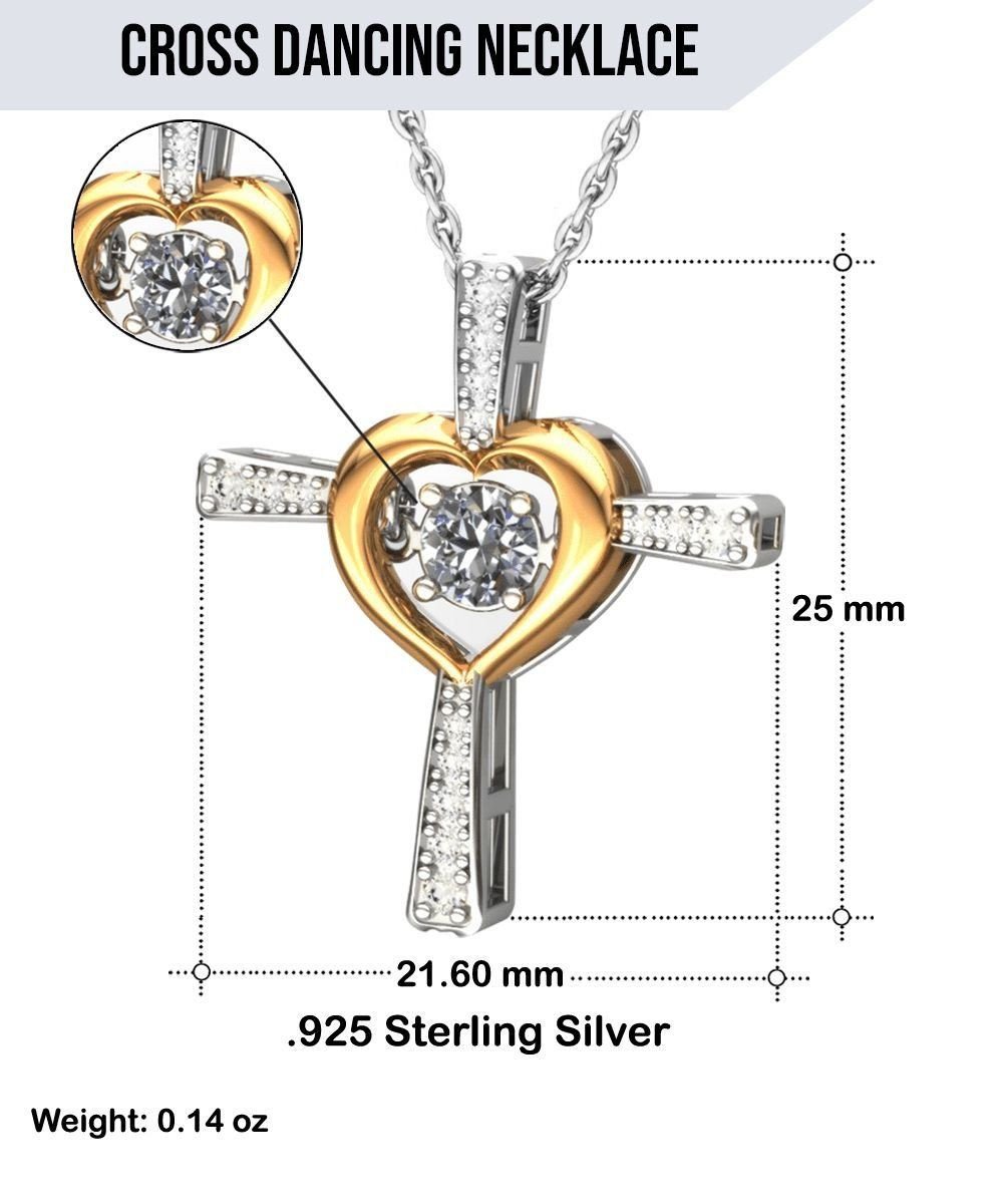 To My Mom Cross Dancing Necklace From Daughter I Am Because You Are Personalized Gift For Mom