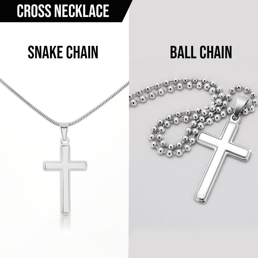 To My Son Cross Necklace From Dad Stand Tall Even If You Fall Personalized Gift For Son