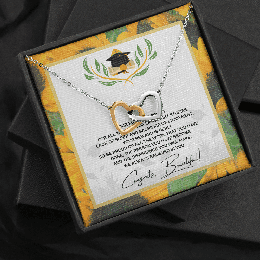 So Be Proud Of All The Work That You Have Interlocking Heart Necklace Graduation Gifts For Her Toptrendygear