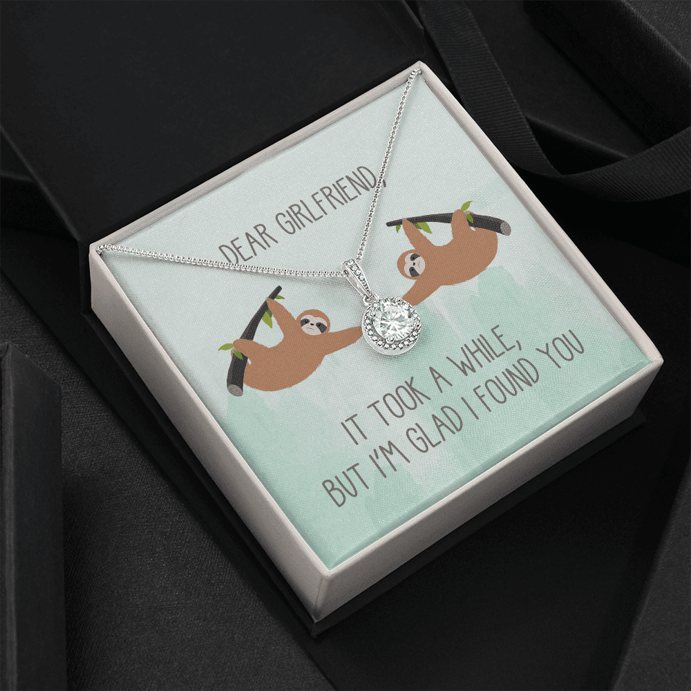 Sloth I'm Glad I Found You Gift For Girlfriend Eternal Hope Necklace