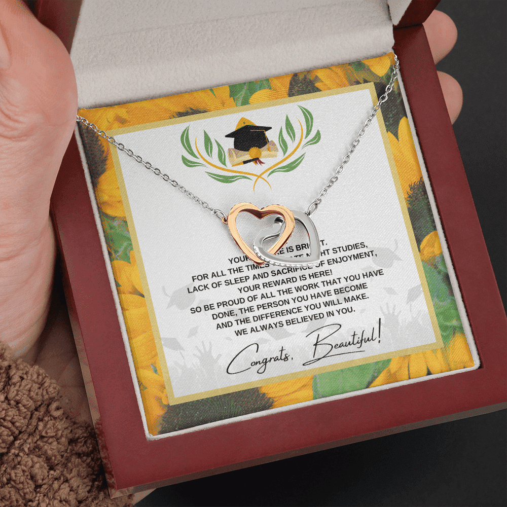 So Be Proud Of All The Work That You Have Interlocking Heart Necklace Graduation Gifts For Her Toptrendygear