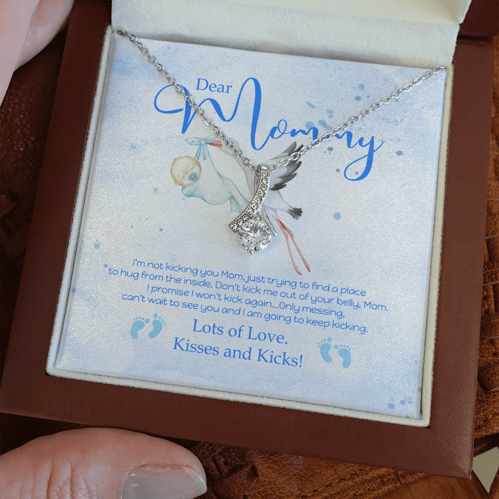 Dear Mommy Kisses And Kicks Alluring Beauty Necklace Gift For Mom Toptrendygear