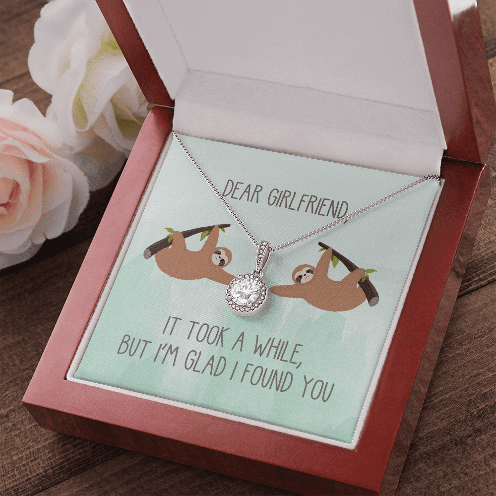 Sloth I'm Glad I Found You Gift For Girlfriend Eternal Hope Necklace