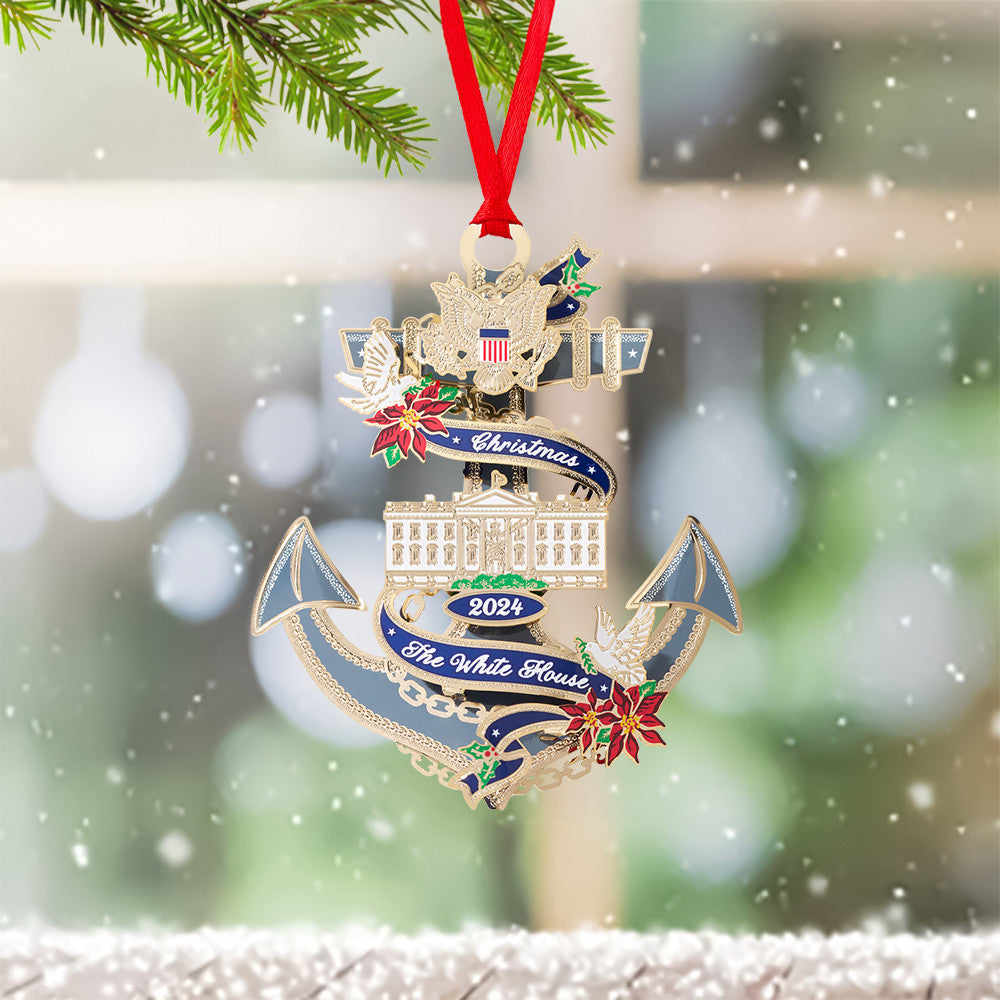 Official 2024 White House Christmas Ornament Patriotic Decoration White House Shop Merch 2025
