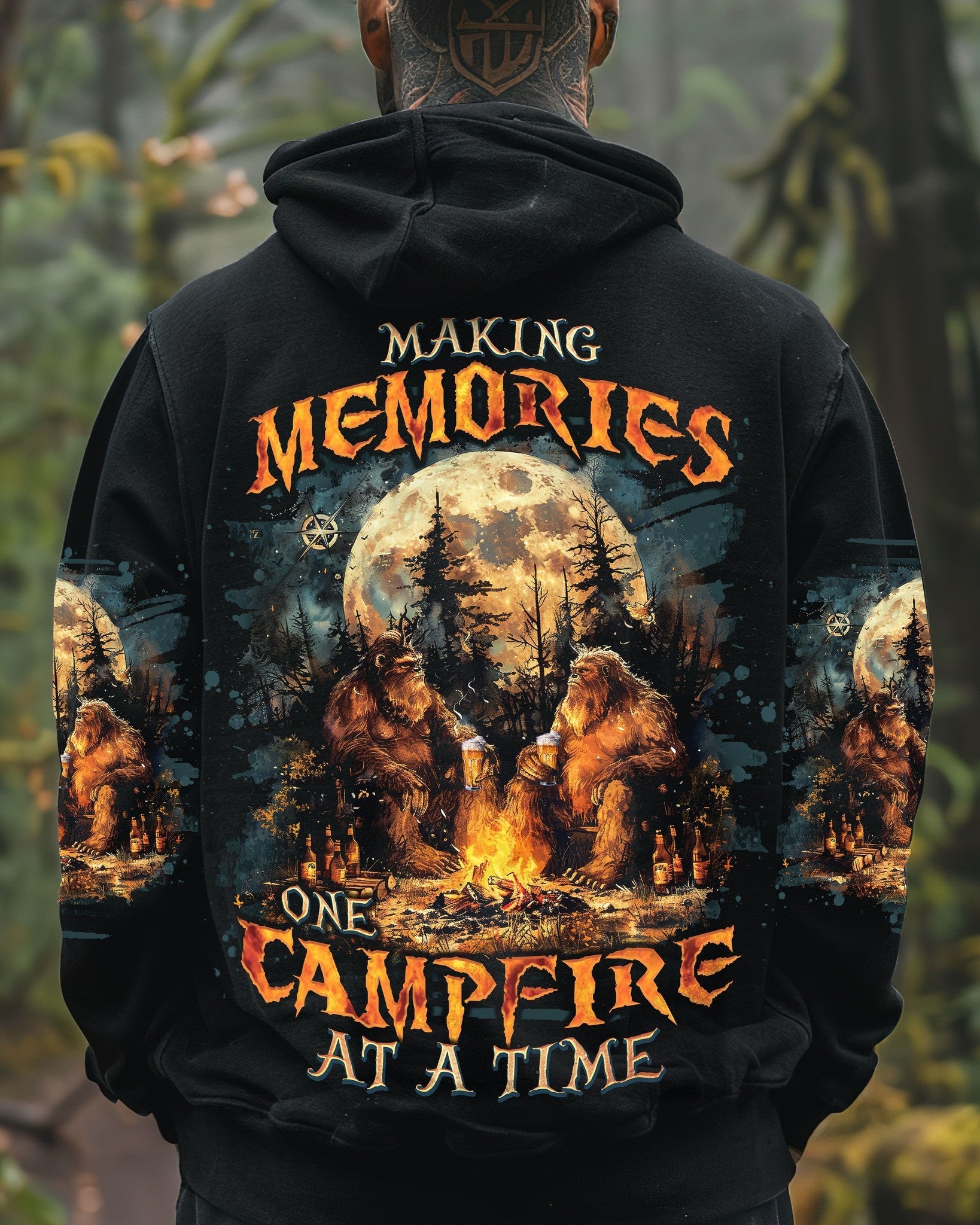 Bigfoot Making Memories One Campfire At A Time Hoodie Camping Lovers Bigfoot Hoodie Gifts