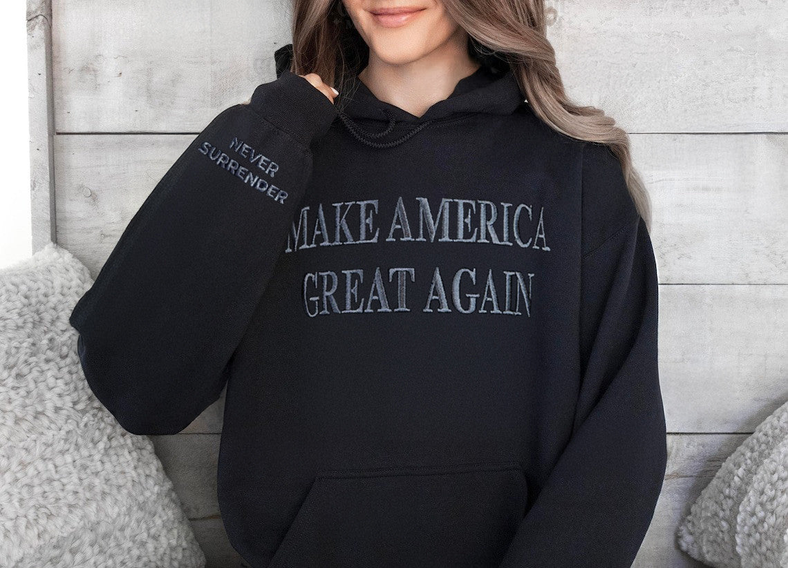 Dark MAGA Hat Elon Musk Black MAGA Hat Never Surrender Trump 2024 Merch