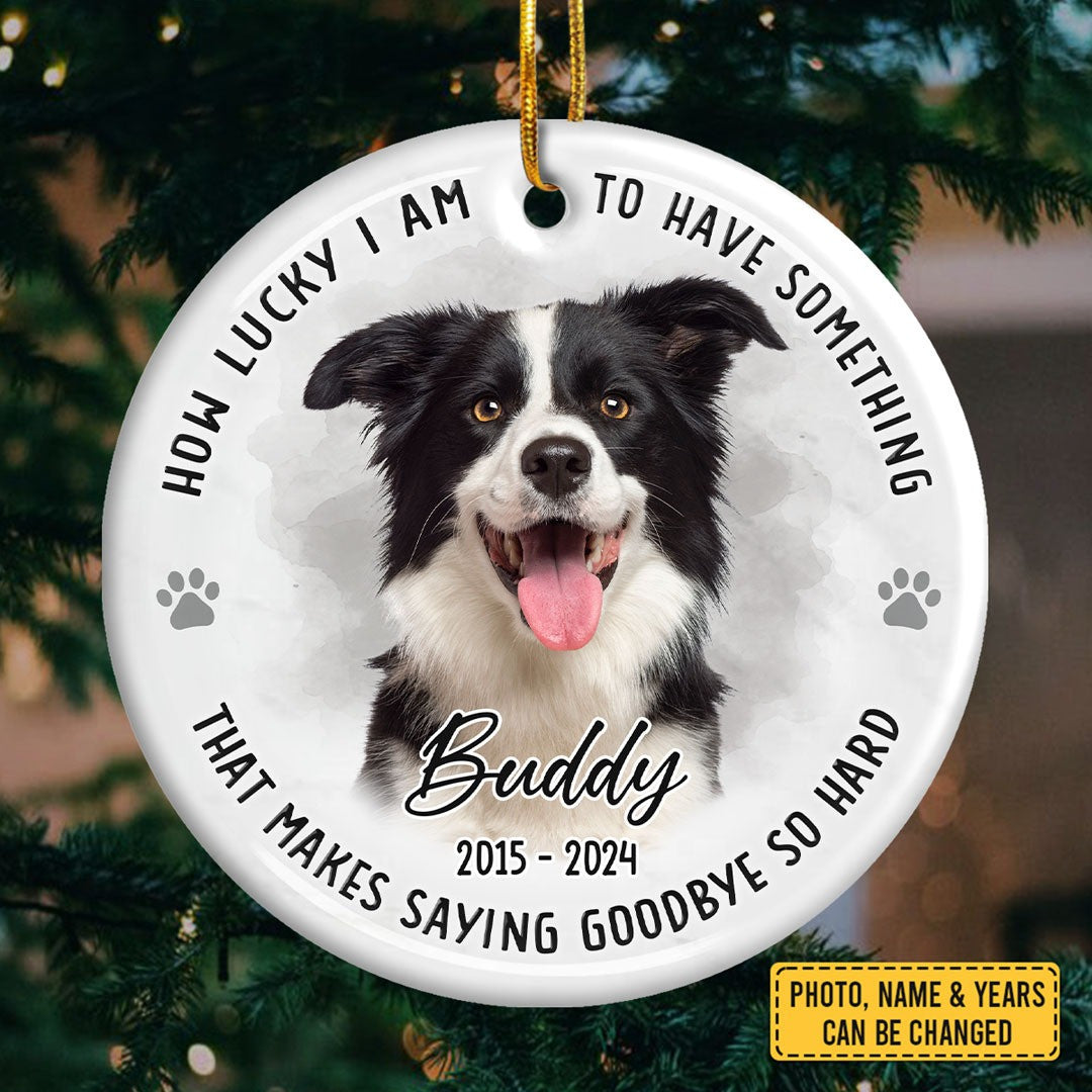 Custom Photo Pet Memorial Ornament How Lucky I Am To Have Something That Make Saying Goodbye