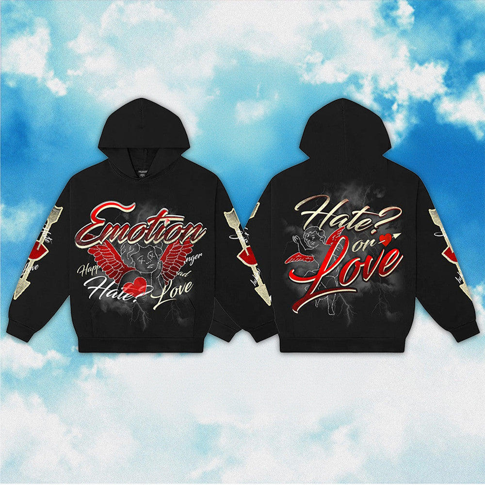 Mixed Emotions Hoodie Black Hate On Love Hoodie Mixed Emotions Merch