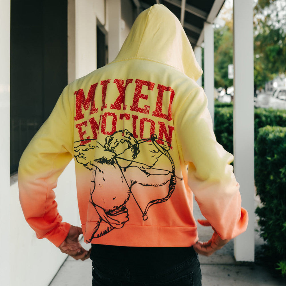 Mixed Emotions Zipper Hoodie Yellow Orange Mixed Emotions Merch