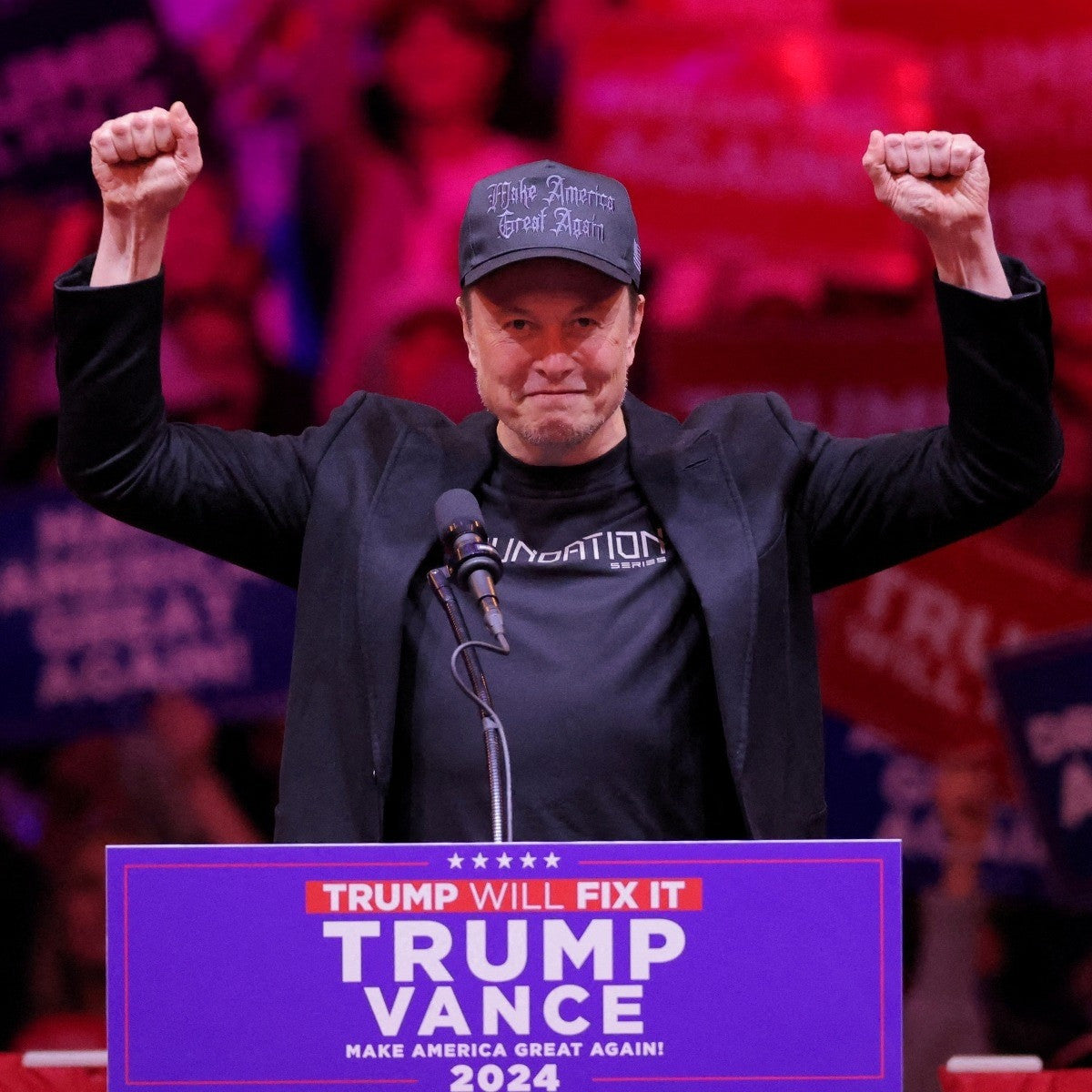 Dark Gothic MAGA Hat Embroidered Elon Musk Dark MAGA Trump 2024 Black Hat Donald Trump Merch