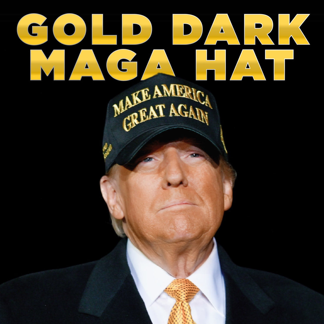 Trump Gold Dark MAGA Hat Elon Musk Make America Great Again Hat Donald Trump 45-47 Merchandise