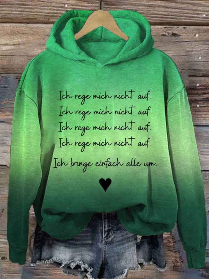 Ich Bringe Einfach Alle Um Hoodie Green Hoodie Gifts For Women's