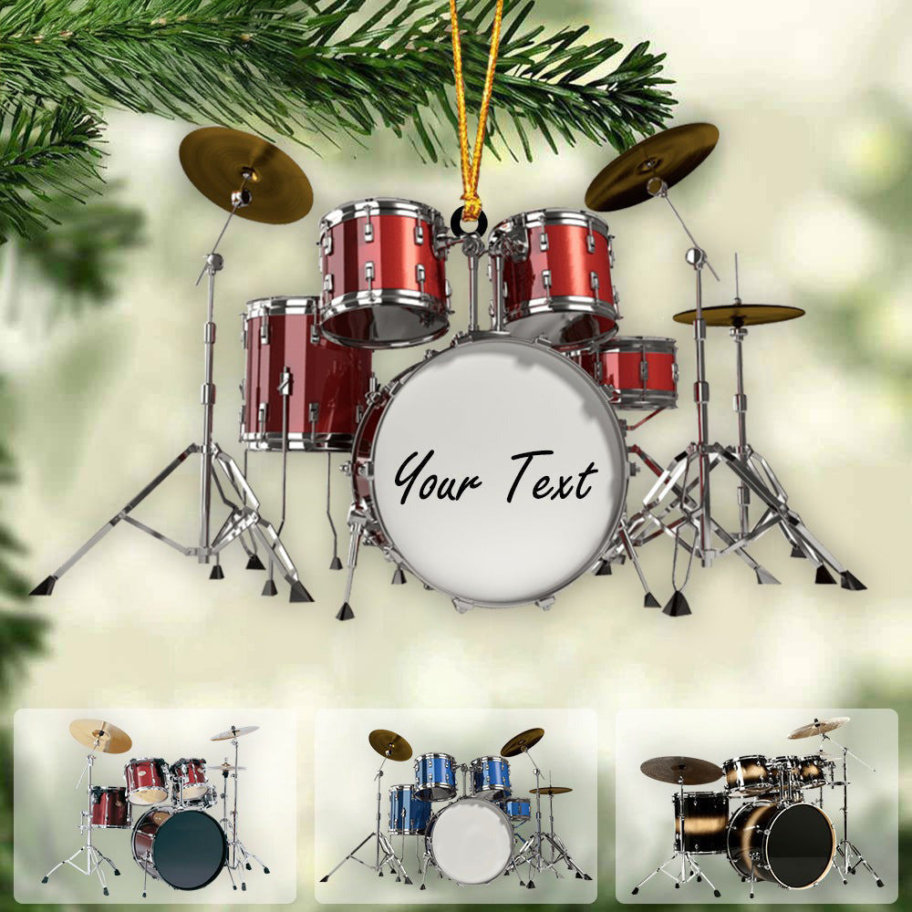 Personalized Drums Christmas Ornament Music Lover Drum Set Ornament Gift For Drummer