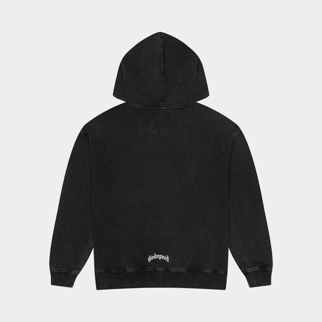 Godspeed Hoodie C.O.T.F Skull Black Washed Hoodie Streetwear Clothing