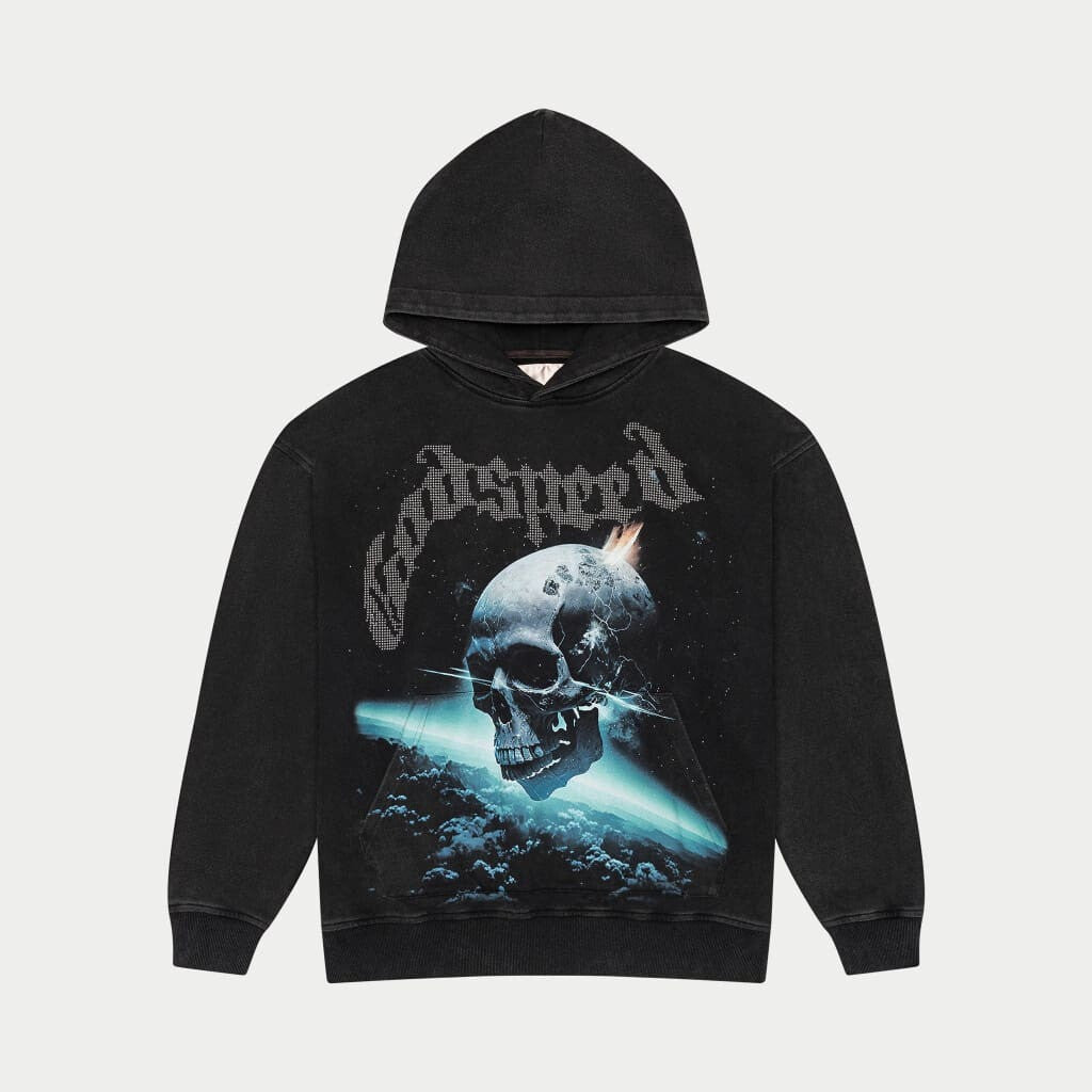 Godspeed Hoodie C.O.T.F Skull Black Washed Hoodie Streetwear Clothing