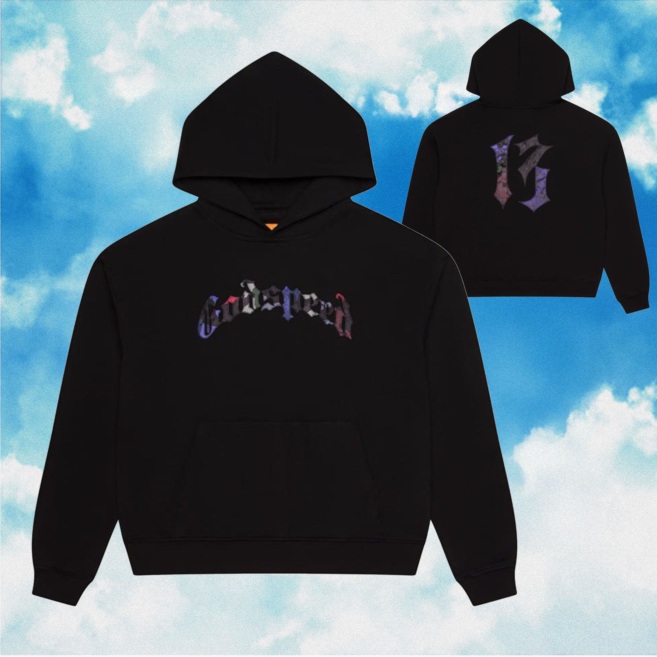 Godspeed Hoodie Embroidered GS 4EVER Black Hoodie Mens Streetwear Clothing