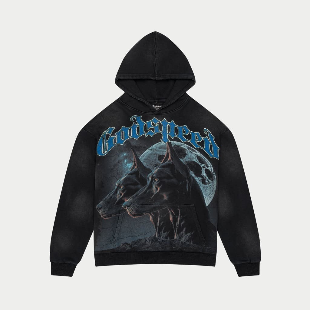Godspeed Hoodie F.T.D Black Dogs Wash Hoodie Streetwear Clothing