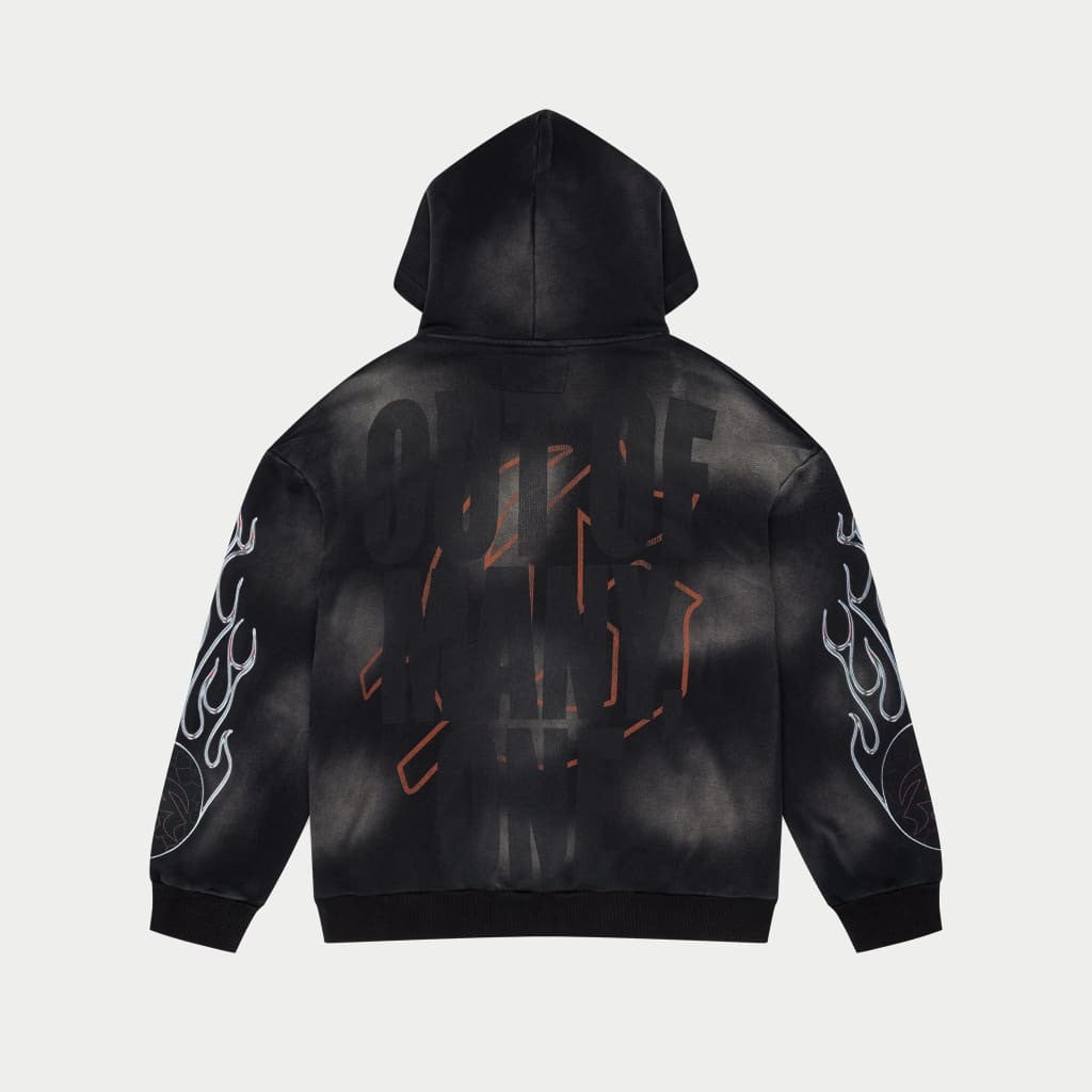 Godspeed Hoodie Khaos Black Wash Hoodie Out Of Many One Streetwear Clothing