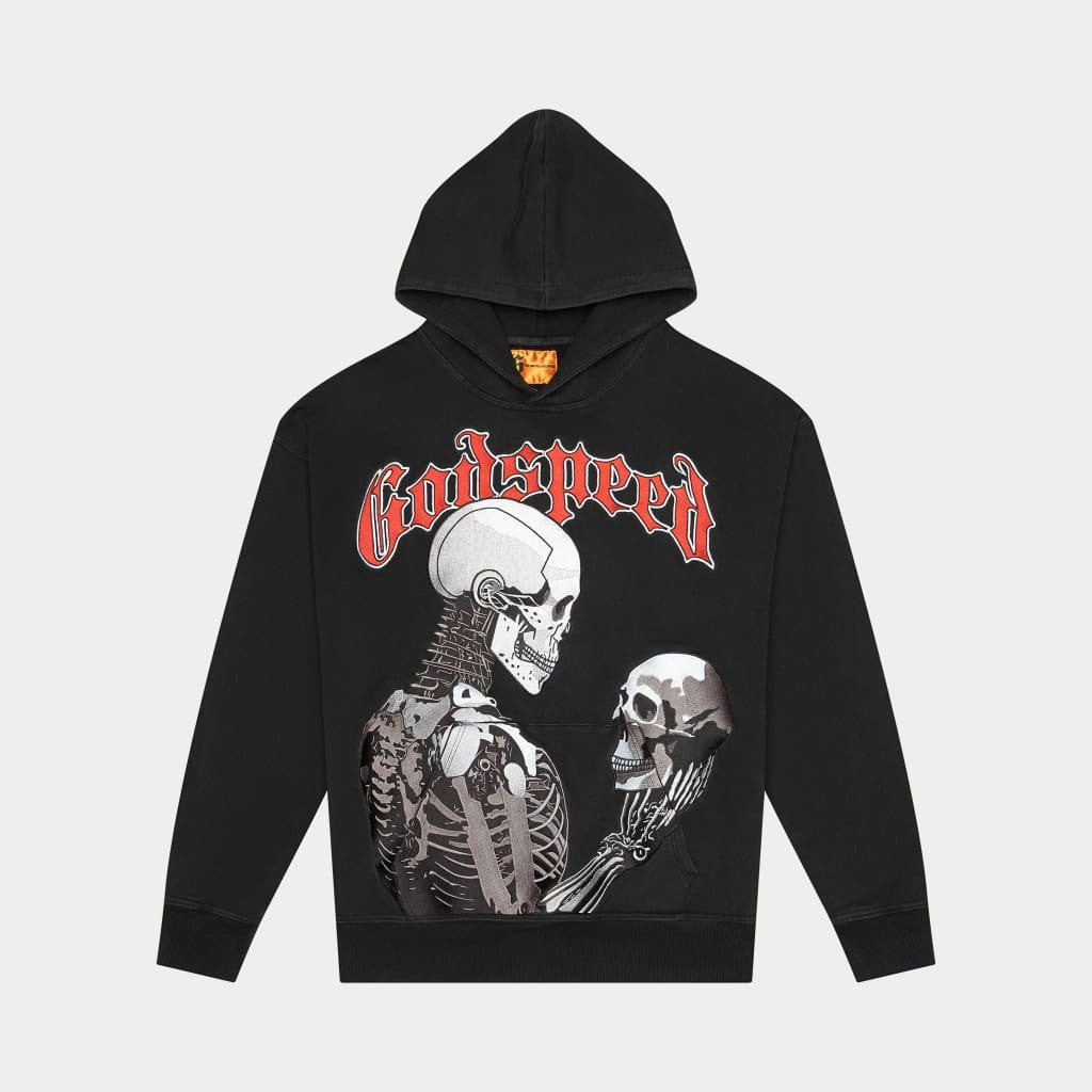 Godspeed Hoodie Mankind Vs Ai 2 Skeleton Black Hoodie Mens Streetwear Clothing
